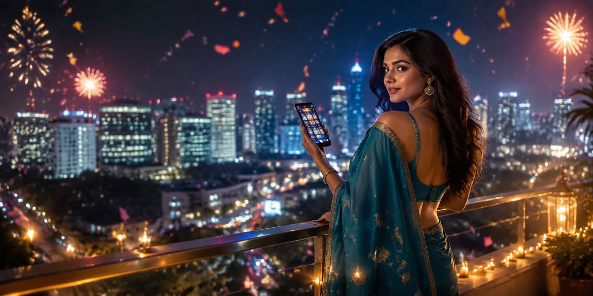 Mobile casino gaming in India with colourful traditional dress