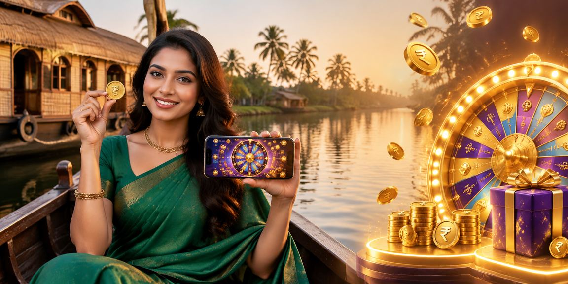 Kerala backwaters scenic with roulette theme